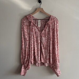 Anthropologie x Florence Balducci •Pink Patterned Blouse